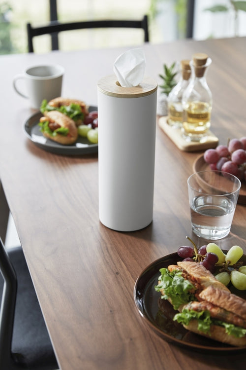 Yamazaki Tissuebox Rond - Rin - Wit