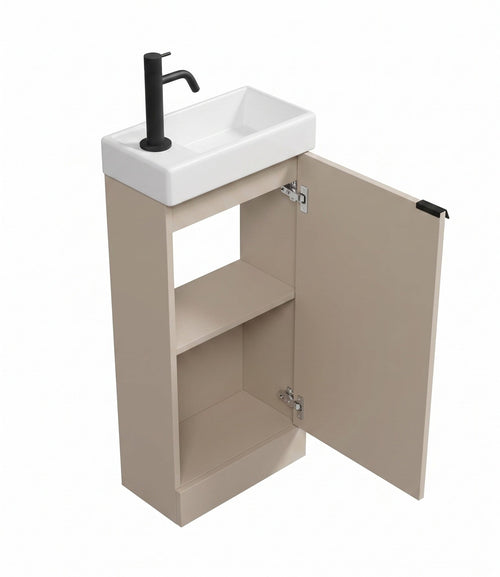 Badplaats Toiletmeubel Orion 40 x 22 cm – Beige – Fonteinmeubel met Wastafel