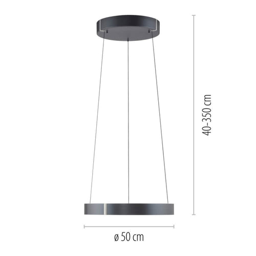 Neuhaus PURE hanglamp E-Clipse - 2 lichts - 50  x 350   cm - antraciet - vtwonen shop