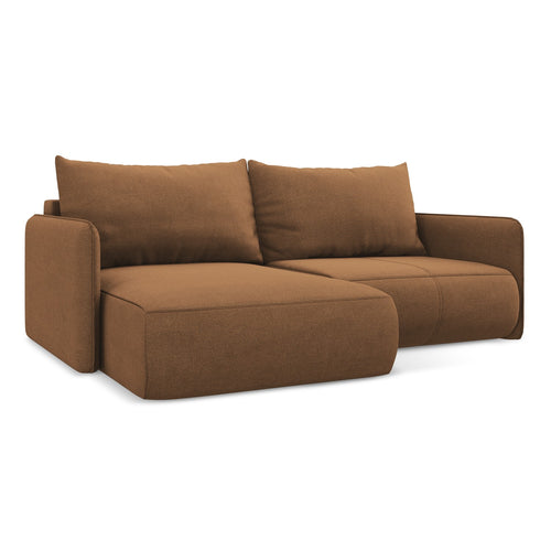 LaMiaSofa hoekbank links Palermo - textuurstof - terracotta - 207x148x86