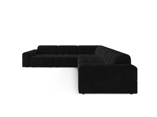 Cosmopolitan Design Hoekbank CHICAGO 4-zits, flueel zwart - 285x285x78cm