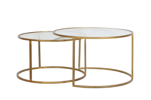 Light & Living salontafel DUARTE - Ø75x44cm - goud - Set van 2 - vtwonen shop