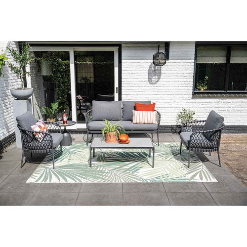 Tropea loungeset - 4-dlg - carbon black - rope donker grijs - vtwonen shop