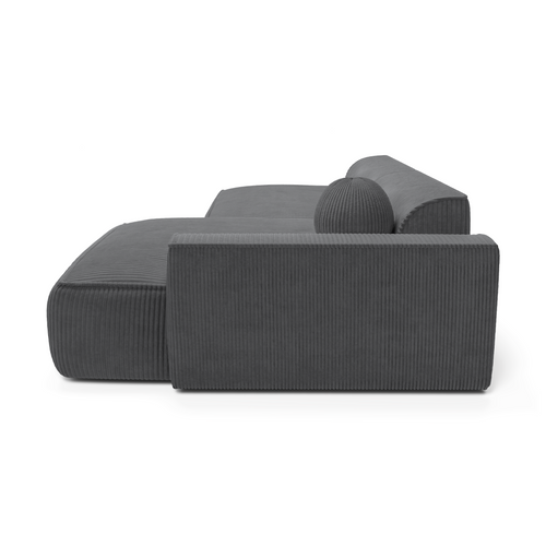 Sia Home - Rechthoekige hoekbank ANIA - corduroy antracietgrijs 260cm