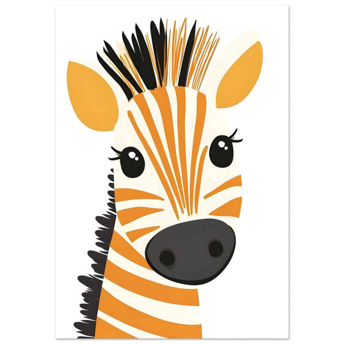 Artfulprints  Vrolijke zebra   poster 70x100 cm - vtwonen shop