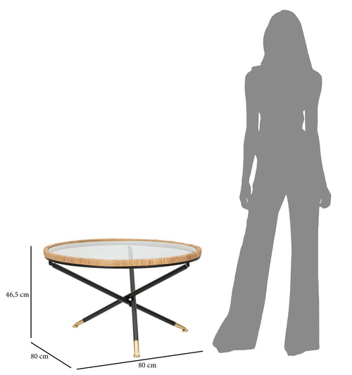Mauro Ferretti koffietafel - Ø 80x46,5 cm - zwart/bruin