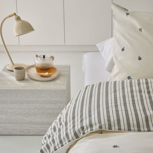 Walra - Dekbedovertrek Remade Blossom Lines - 240x220 cm - Off White / Groen