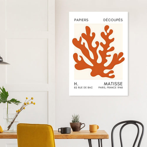 Artfulprints Poster Matisse – Saltflower shapes orange   - 70x100 cm - Oranje