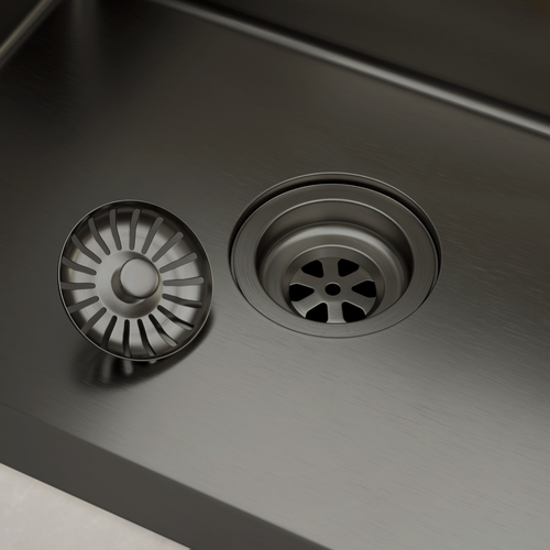 LOMAZOO Spoelbak Keuken Inferno - 50 x 40 cm - Gun Metal - RVS