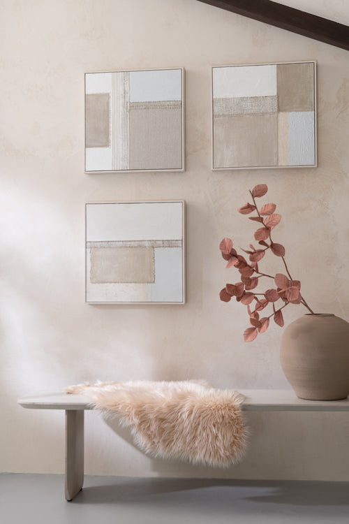 J-Line schilderij Tod - canvas/dennenhout - 3 stuks