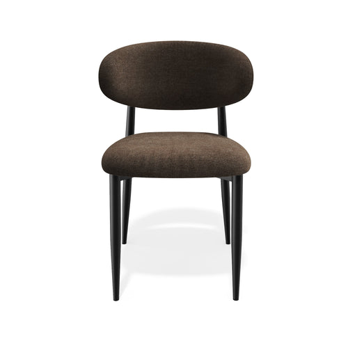 Premium Interiors - Set van 2 stoelen LINA - zacht aanvoelende geweven stof espresso-bruin 52cm