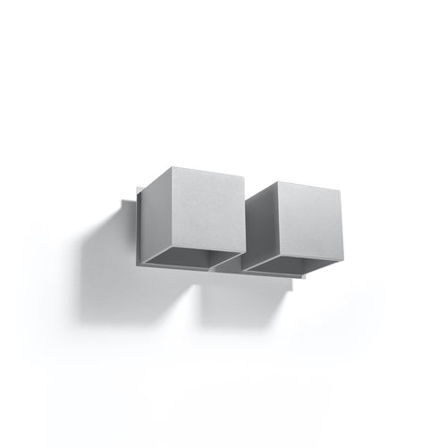 Sollux Lighting Wandlamp QUAD 2 grijs - 26x12x11cm