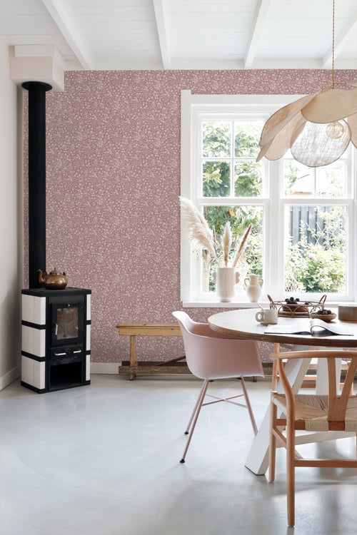 ESTAhome behang bloemetjes oudroze - 53 cm x 10.05 m - 131133 - vtwonen shop