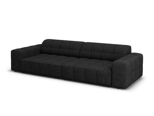 Cosmopolitan Design Bank Chicago 4-zits, chenille zwart - 102x252x78cm