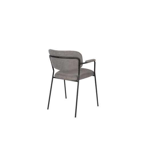 Housecraft Living Jolien Eetkamerstoelen armleuning Zwart/Grijs - Set van 2 - vtwonen shop
