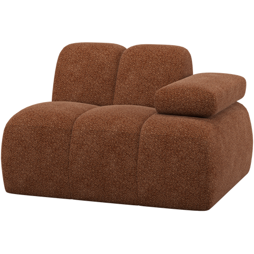 WOOOD 1-zits element bank arm rechts Mojo - Wollig - Roestbruin - 74x124x97 - vtwonen shop