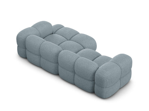 Cosmopolitan Design rechter hoekbank Loretto 3-zits, structurele stof pastelblauw - 147x250x68cm
