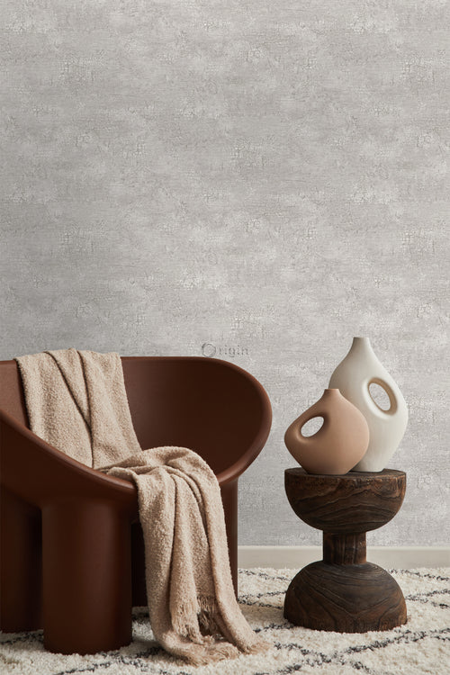 Origin Wallcoverings behang natuursteen met craquelé effect lichtgrijs - 53 cm x 10,05 m - 347565 - vtwonen shop