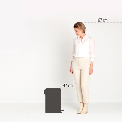 Brabantia NewIcon Pedaalemmer, 20 liter, kunststof binnenemmer - Matt Black