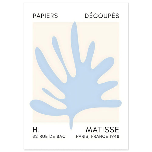 Artfulprints  Matisse – Coral drift light blue   poster A4 21x29.7 cm
