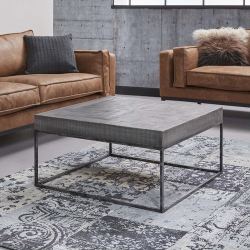 Giga Meubel Salontafel Grado Small - Grijs Hout - 80x80x40cm