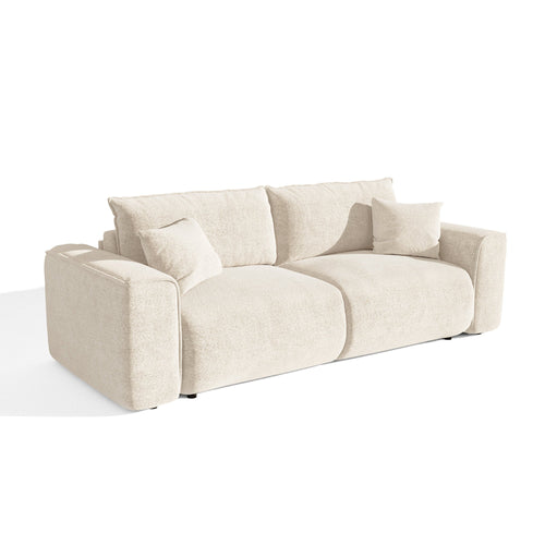 Premium Interiors - Express-slaapbank COMO - bouclé-stof crème 236cm