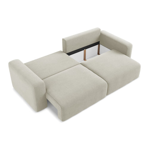 LaMiaSofa 3-zits slaapbank Ostia - textuurstof - lichtbeige - 244x102x79