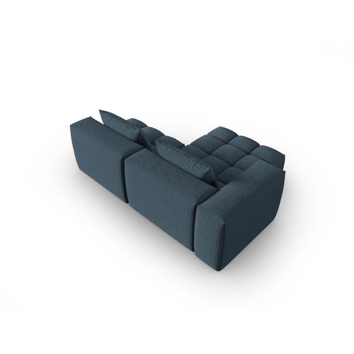 Cosmopolitan Design - Modulaire hoekbank links Verona 3-zits, structurele stof donkerblauw - 145x205x70cm