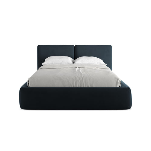 LaMiaSofa Bed met opbergruimte Milano - velours - koningsblauw - 160x228x82