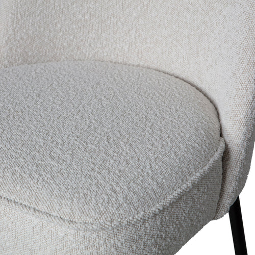 WOOOD eetkamerstoelen Vogue- Bouclé - Naturel - Set van 2