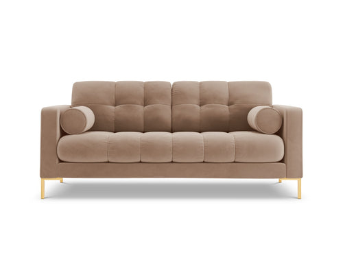Cosmopolitan Design Bank Bali 2-zits, flueel, beige - 96x152x75cm
