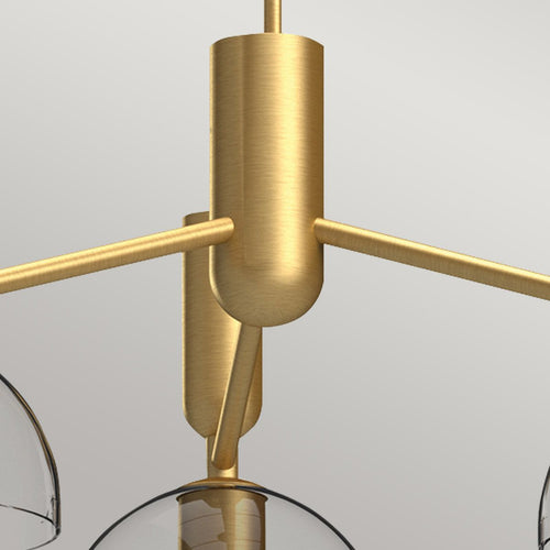 Mehrarmige Pendelleuchte, modernes gebürstetes Gold, 3 x E27