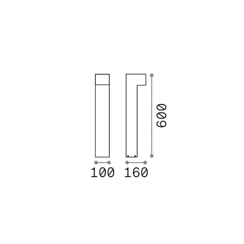 Ideal Lux SIRIO Buitenpaal 60 cm, zwart, 1x LED 1100lm 3000K IP65