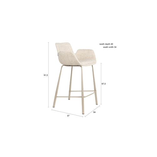 Zuiver Brit Barkrukken Beige - Set van 2