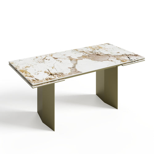 Sia Home - Uitschuifbare tafels ROSE - Keramiek - Pandora en goud - 180cm