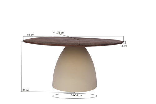 Brix salontafel  Marron - beige - mangohout - 86cm