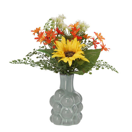 Maxifleur Handgebonden Kunstboeket Sunny Barcelona - Oranje/Geel 34cm