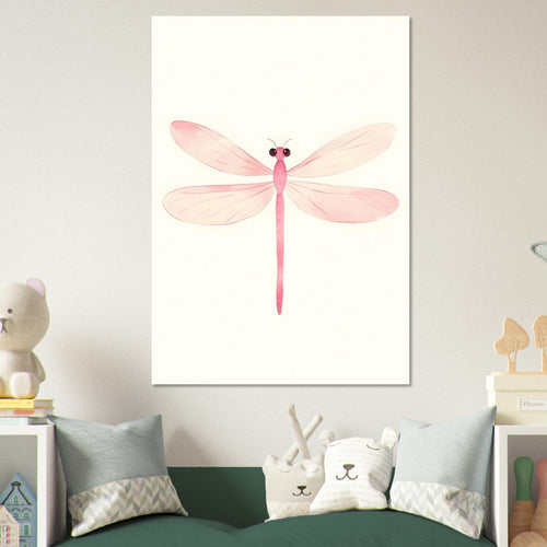 Artfulprints  Roze libelle   poster 70x100 cm - vtwonen shop