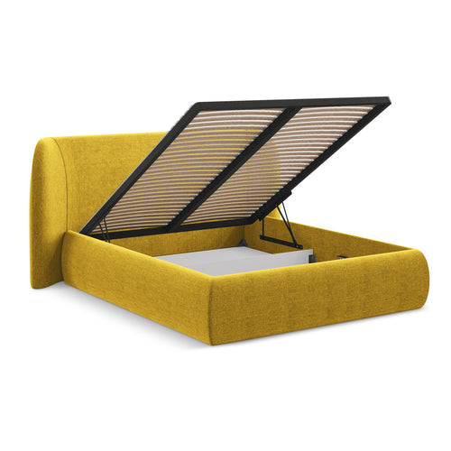 LaMiaSofa Bed met opbergruimte Trieste - chenille stof - mosterd - 230x215x110