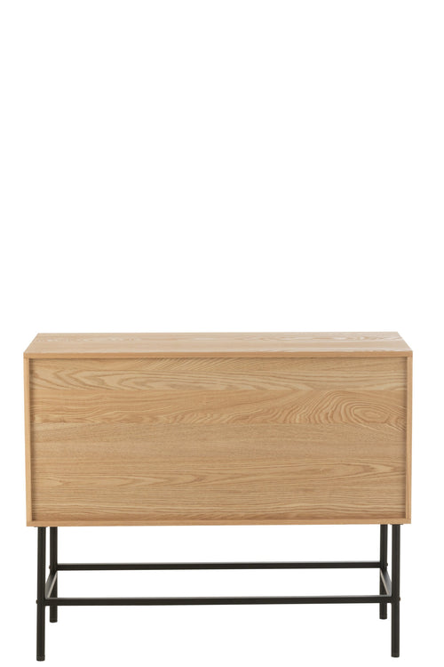 J-Line kast Vierkant - metaal - naturel/zwart - small