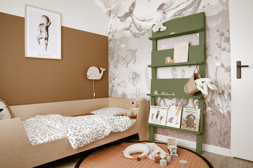 MaximaVida wandrek Jamie olijfgroen boekenrek - tijdschriftenrek - 180 x 80 cm