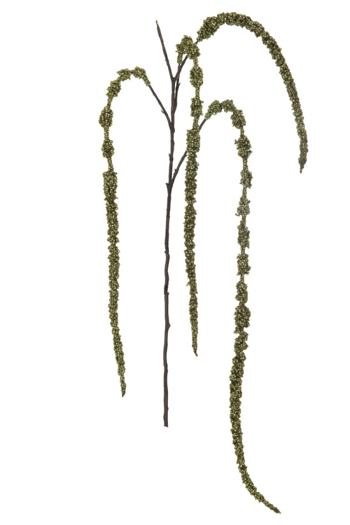 J-Line decoratie Tak Amaranthus - kunststof - donkergroen - 12 stuks