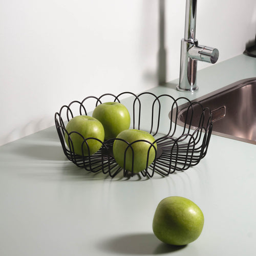 Ona - Draadmand 26,5xH7,5cm zwart Flores - vtwonen shop