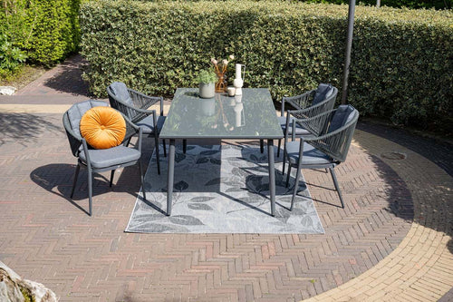 Perth dining tafel - 180x100 cm  - carbon black - donker grijs - vtwonen shop