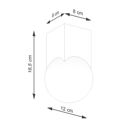 Sollux Lighting Plafondlamp SOLIS natuurlijk hout - 12x12x19cm