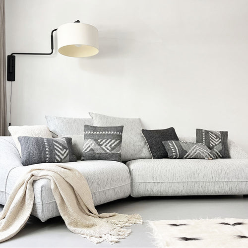 Malagoon kussen Mochica decostripe - anthraciet - 35x60cm