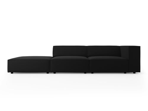 Cosmopolitan Design linker bank Arendal 4-zits, flueel, zwart - 102x262x70cm
