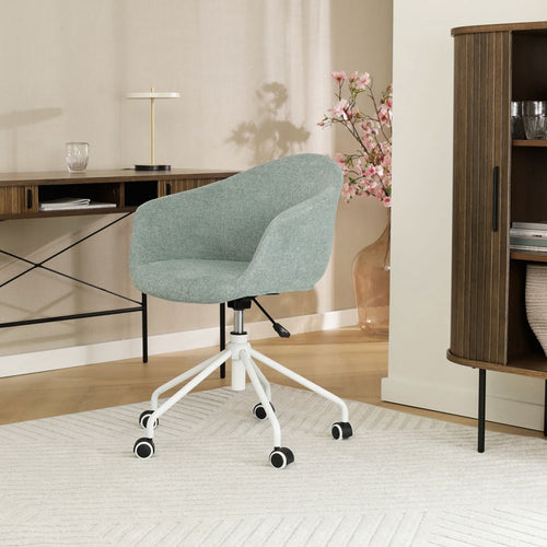 Nolon Nout-Otis Bureaustoel Zacht Groen - Armleuningen - Wit - vtwonen shop