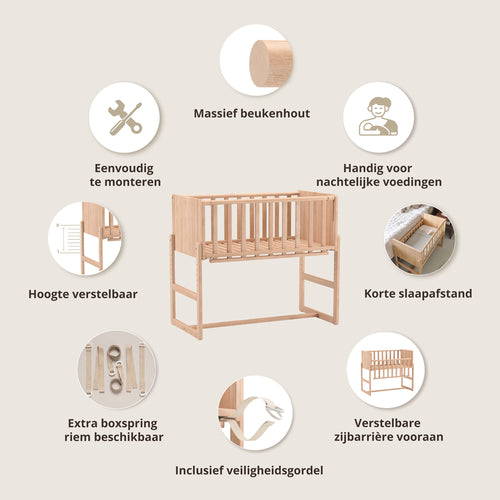 Petite Amélie 2-IN-1 CO-SLEEPER / AANSCHUIFBEDJE Nuage - 45x90 cm - Naturel - vtwonen shop