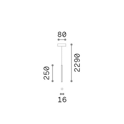 Ideal Lux LOOK 25 cm slanke hanglamp voor plafond, messing, 1x LED 220lm 3000K